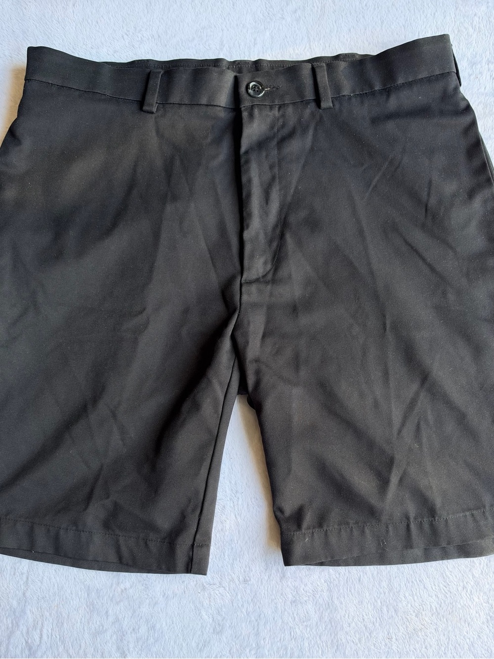 Roundtree & Yorke Shorts Mens 34 Black Dress Chino 10" Inseam